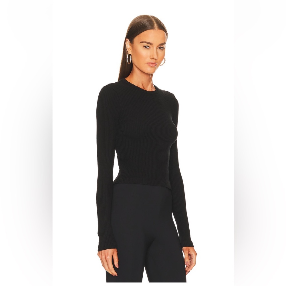 Agolde Alma Shrunken Crew Neck Tee in Black